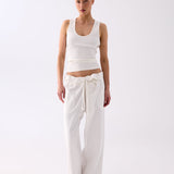Paloma Drawstring Tailored Pant - White