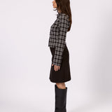 Margot black check shirt, side view