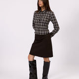 Margot black check shirt, three-quarter view