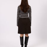 Back view of the Margot black check shirt