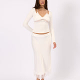 Noa Lace white lace top, side view