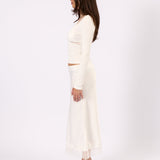 Back view of the Noa Lace white lace top