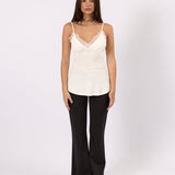 Isla Lace Trim Cami - White
