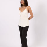 Isla Lace Trim Cami - White