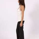 Isla Lace Trim Cami - White