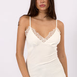 Isla Lace Trim Cami - White