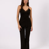 Isla Lace Trim Cami - Black