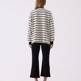 Billie Stripe Long Sleeve in Cream – back view