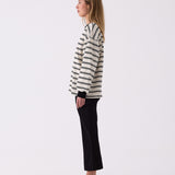 Billie Stripe Long Sleeve in Cream – side view
