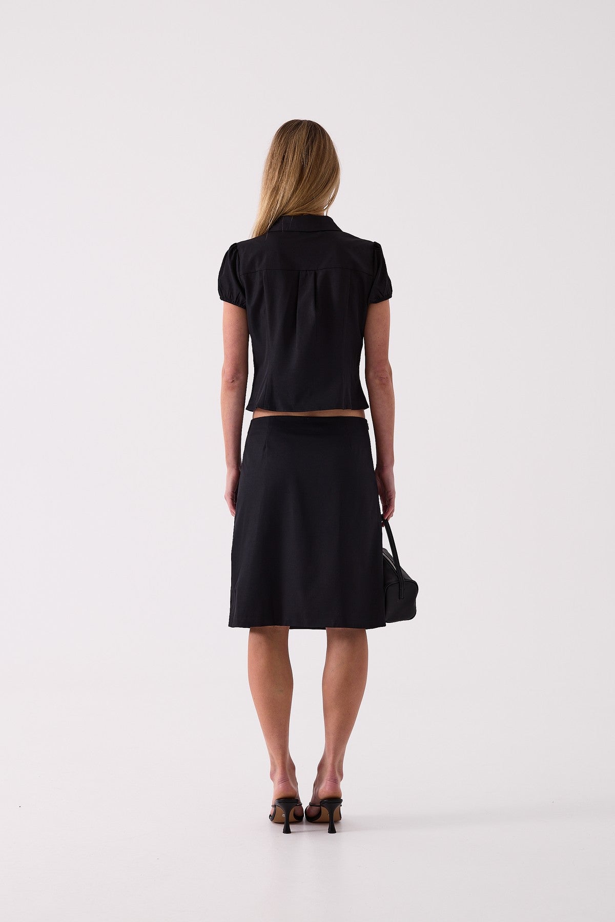 Colette Midi Skirt in Black – back view