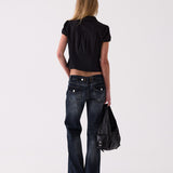 The Flared Jean in Black – back view