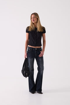 The Flared Jean in Black – front view