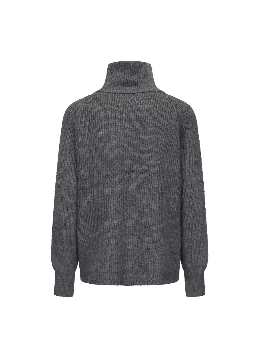 Freja Zip Knit Jumper - Grey