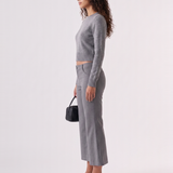Simone Cropped Flare Pant in Grey Marle – side view