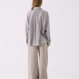 Harper Check Shirt in Grey – back view
