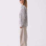 Harper Check Shirt in Grey – side view