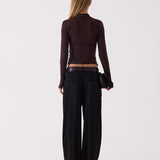 Delphine Pleated Trouser in Black – back view