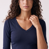 Tess Top in Navy – close up detail