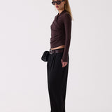 Raya Wide Belt in Brown – back view