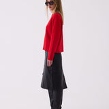 Rosie Knit in Red – side view