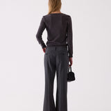 Margot Flared Trouser in Grey Marle – back view