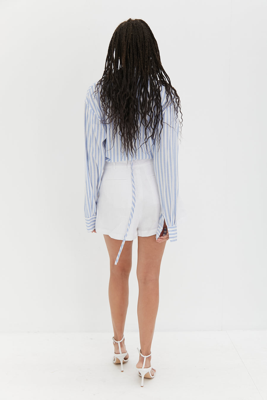 Crop Tie Shirt - Stripe